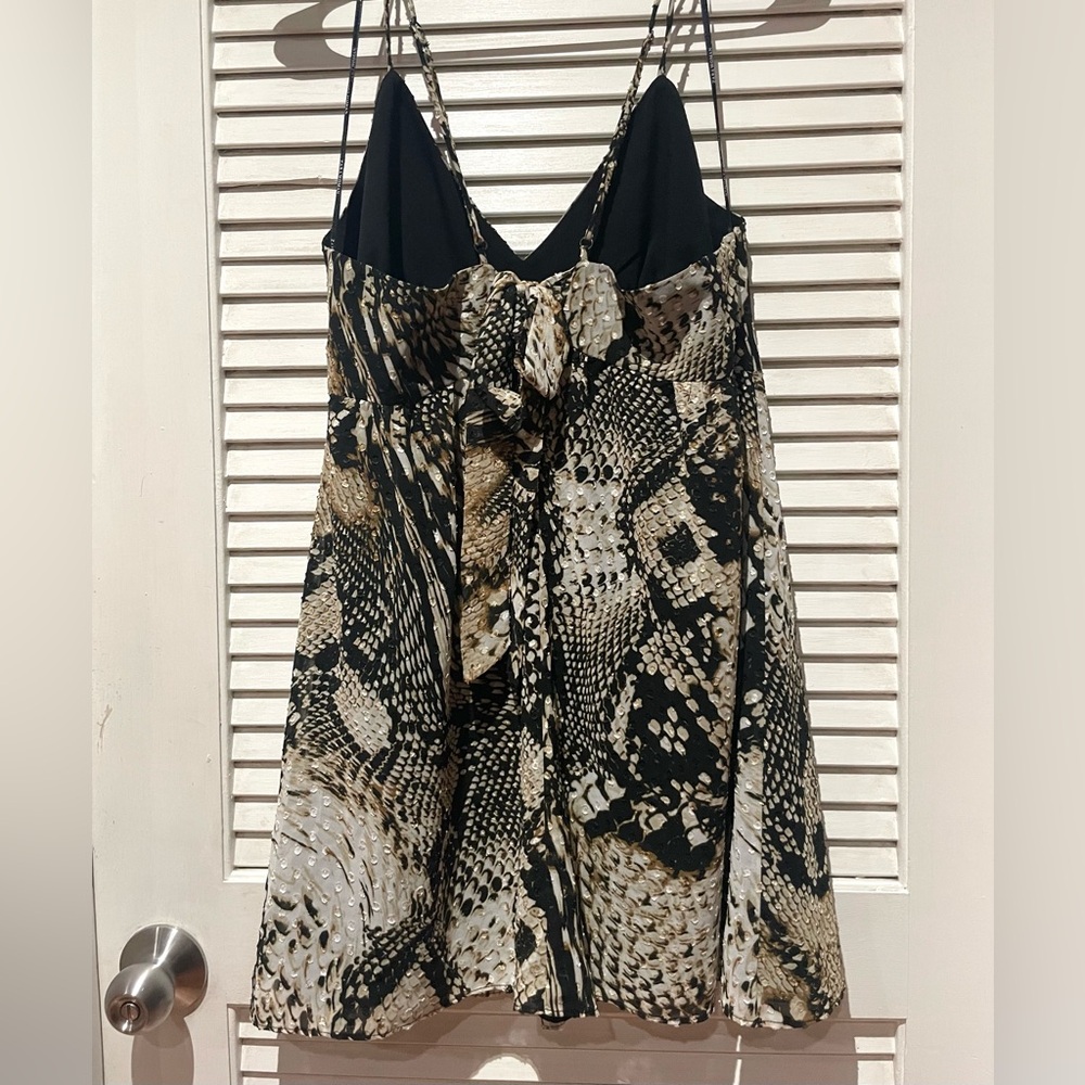 Zara Women’s Snakeskin Print Fit & Flare Mini Dress - Picture 5 of 11